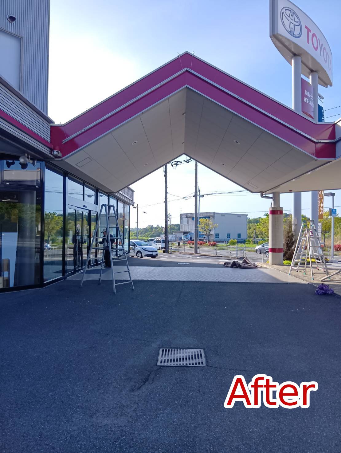 営業を止めない施工方法と、既存デザインを活かした部分塗装のご提案