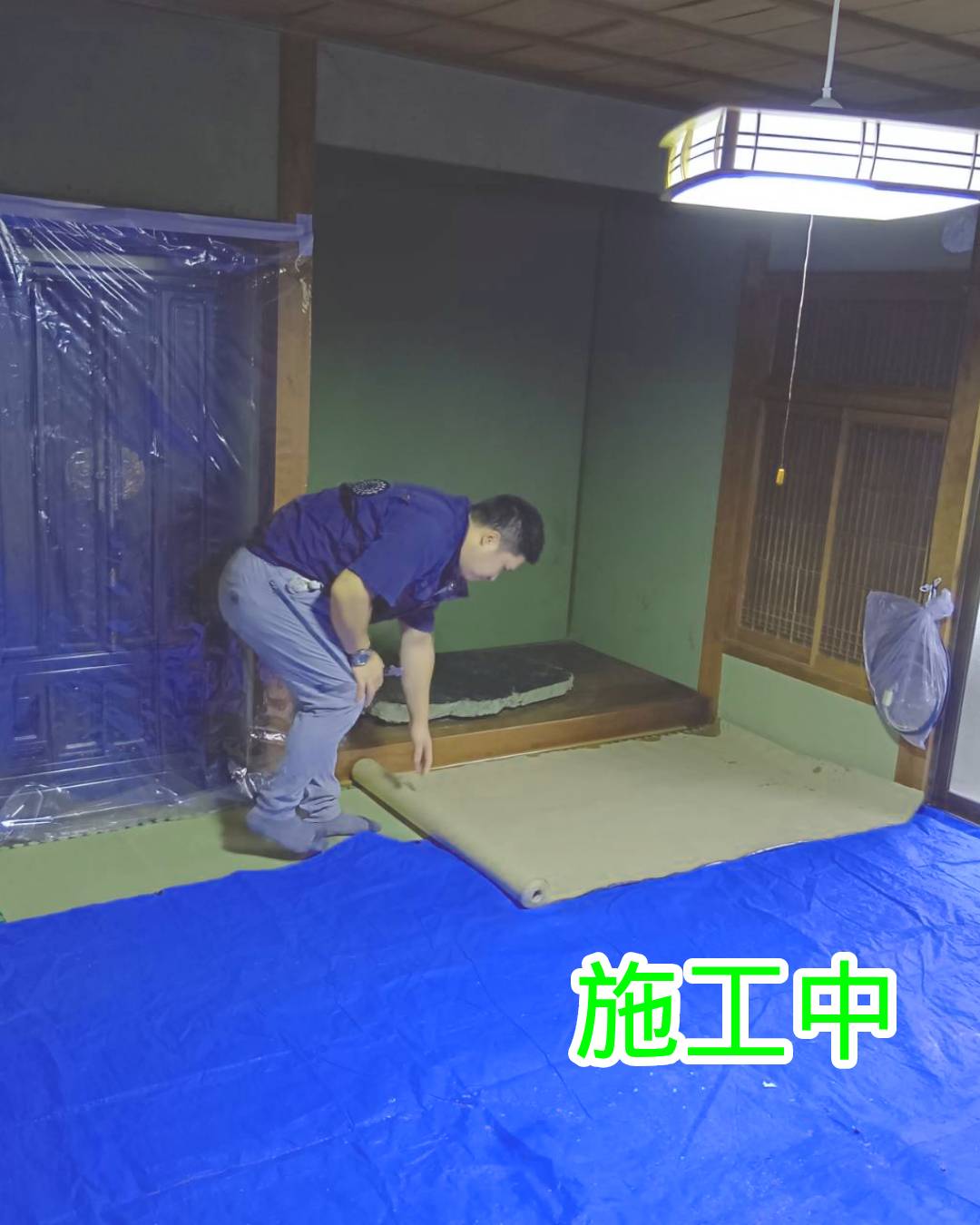 天井裏の清掃と害獣対策を含めたイナゴ天井の張替え
